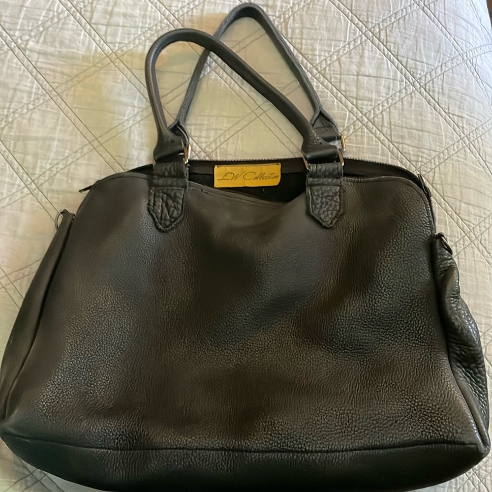 Thick leather tote, indie designer